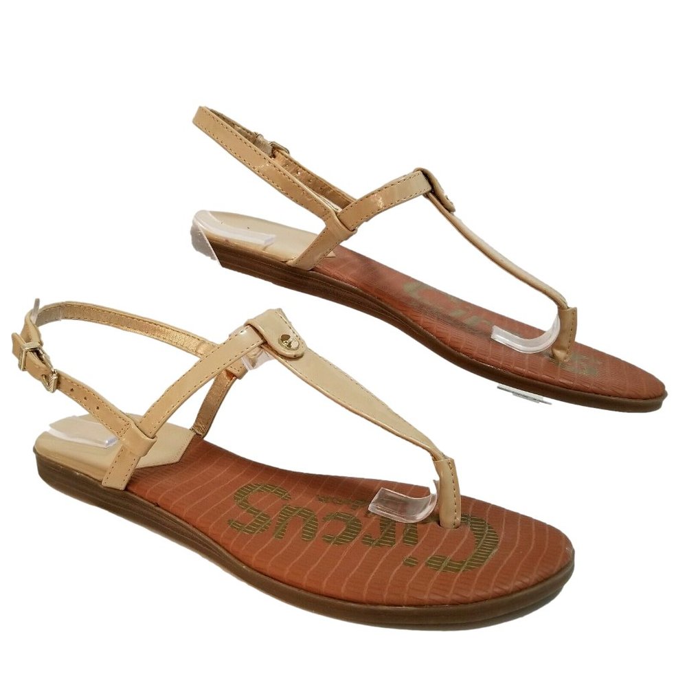 Circus Sam Edelman Cayden Sandal Thong Flat Women US 9 M EU 39.5 Tan Nude Gold
